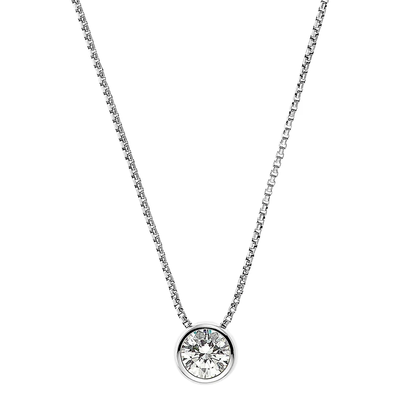 JOOP! necklace with pendant 925 Sterling silver woman necklace, with zirconia synth., 42+3 cm, silver, comes in jewelry gift box