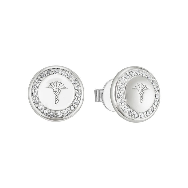 JOOP! stud earrings 925 Sterling silver woman earrings, with zirconia synth., 1 cm, silver, comes in jewelry gift box