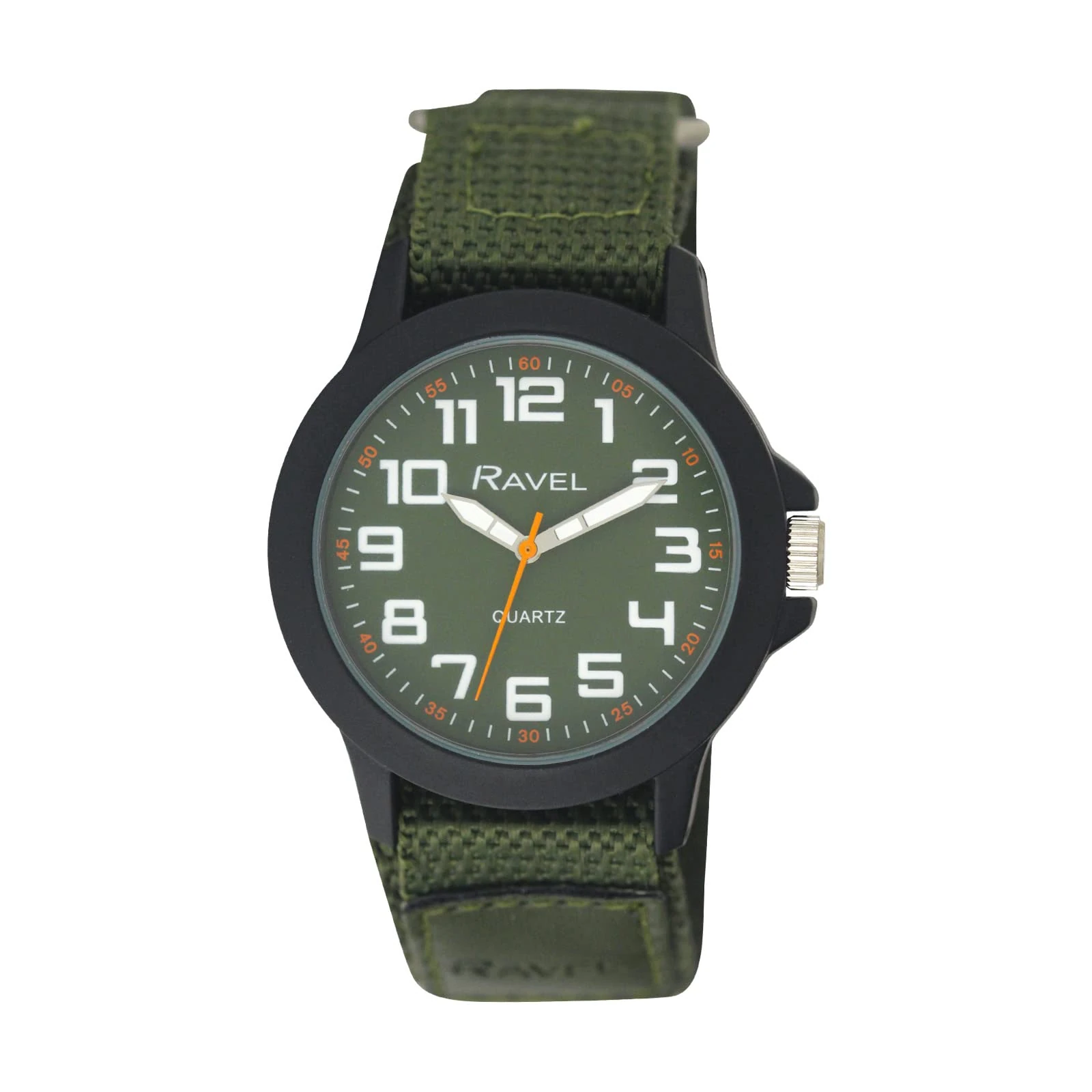 Ravel - Men's Modern Workwear Watch with Easy-Fasten Strap - Green
