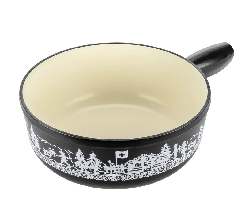 KUHN RIKON Caquelon Induction Cast Iron Black Alpine Willow · Diameter 24 cm - Image 1
