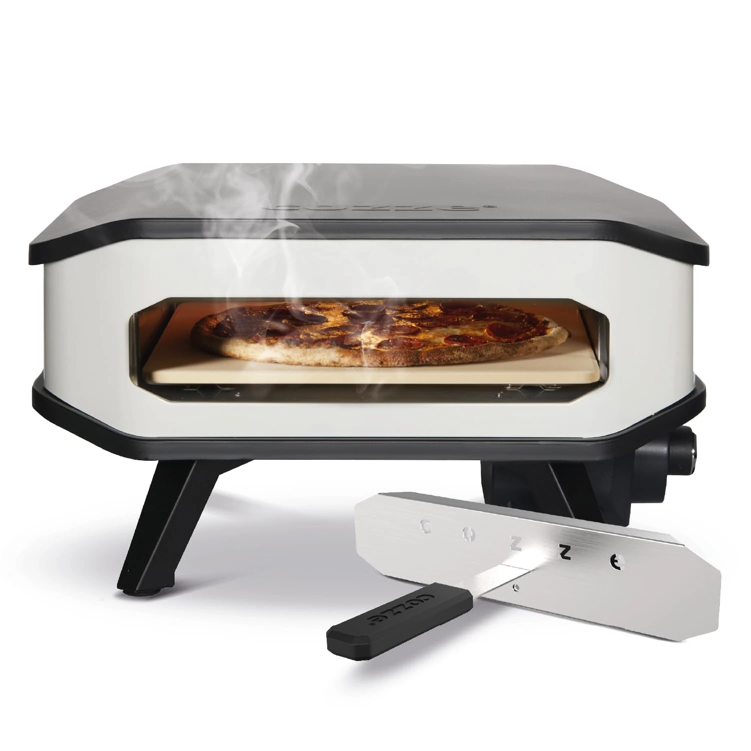Cozze® 13" Electric Pizza Oven with Pizza Stone and Front Cover 230V/2200W, 53 x 53 x 29 cm