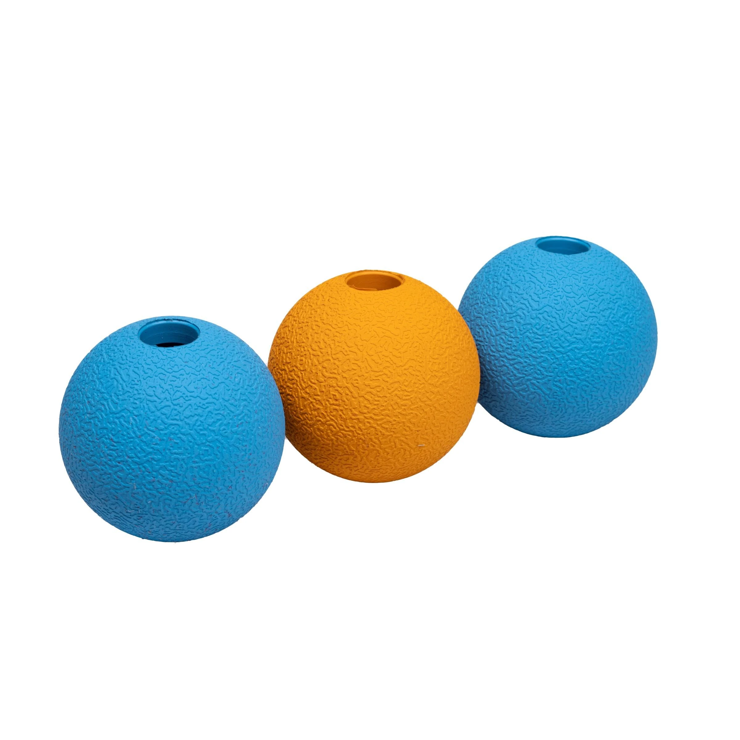 Amazon Basics Rubber Fetch Toy Dog Balls, Dog Toy, 6.35 cm (3-Pack), Blue, Orange