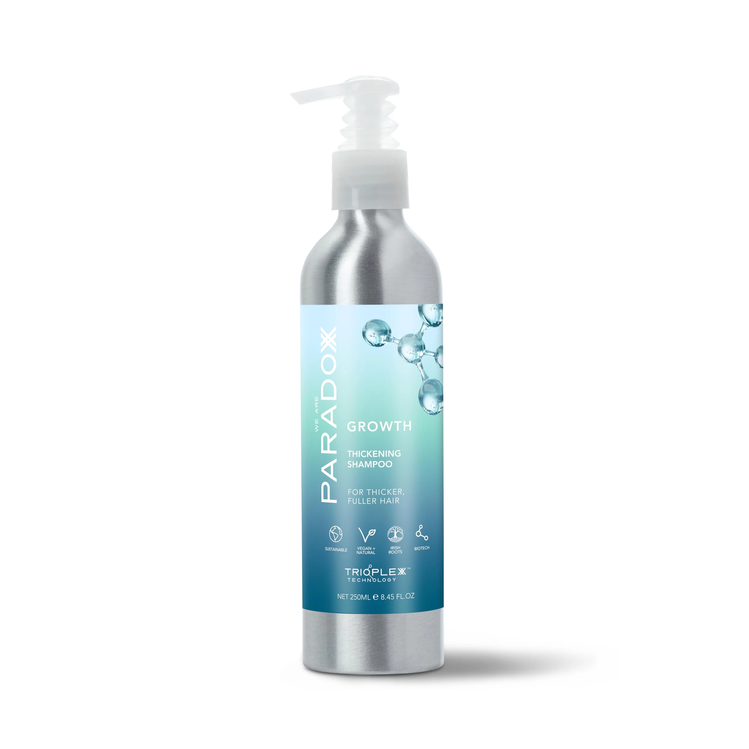 WE ARE PARADOXX Growth Thickening Shampoo For Women 250ml, Revitalises Scalp, Thickens Roots, Strengthens Hair Bonds, Caffeine, Peppermint, Gift For Her, Vegan and Cruelty Free