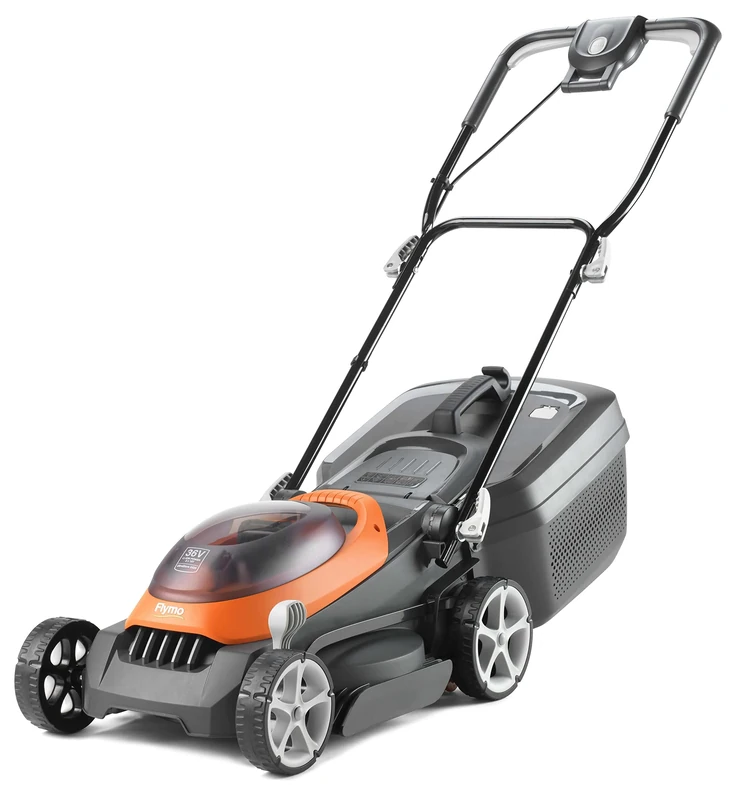 Flymo 36V UltraStore 340R Cordless Lawnmower - Without Power For All Battery and Charger, 34cm Cutting Width, Striped Lawn Finish, Close Edge Cutting, 35L Grass Box