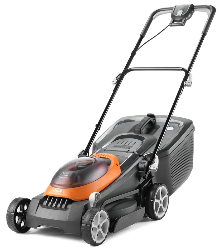 Flymo 36V UltraStore 380R Cordless Lawnmower - Without Power For All Battery and Charger, 38cm Cutting Width, Striped Lawn Finish, Close Edge Cutting, 45L Grass Box