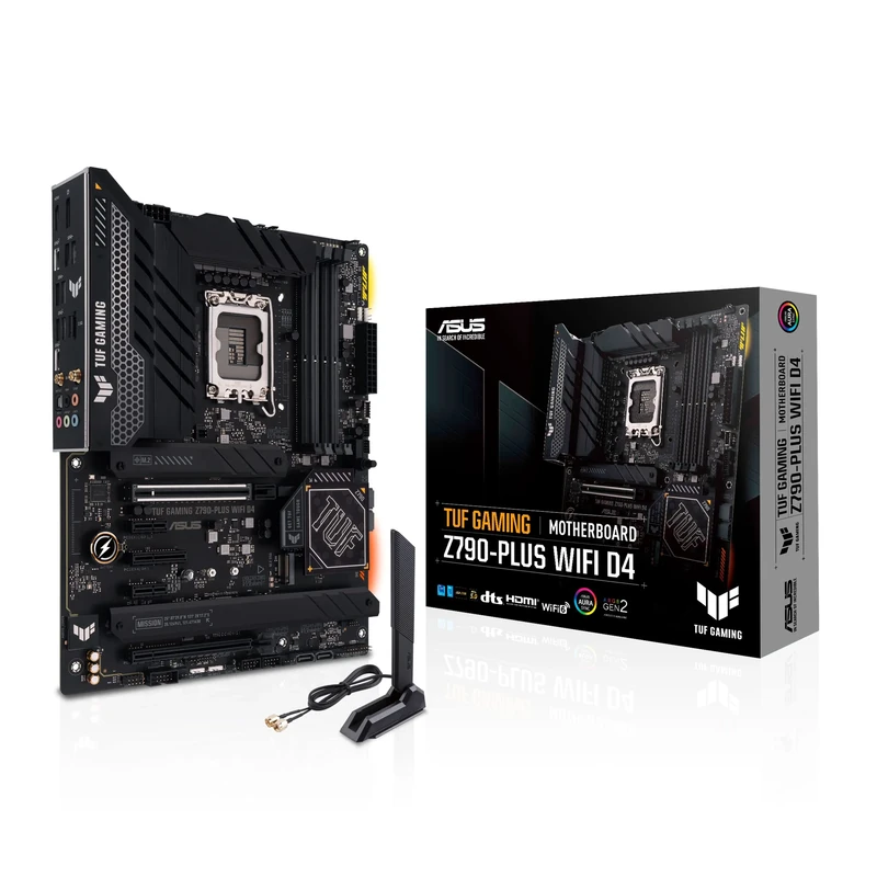 ASUS TUF GAMING Z790-PLUS WIFI D4 - Intel LGA 1700 ATX VRM 20+1 phase motherboard, DDR4, five M.2 slots, PCIe 5.0, Thunderbolt 4 USB Type-C port, Wi-Fi 6E, AI Overclocking and Aura Sync RGB