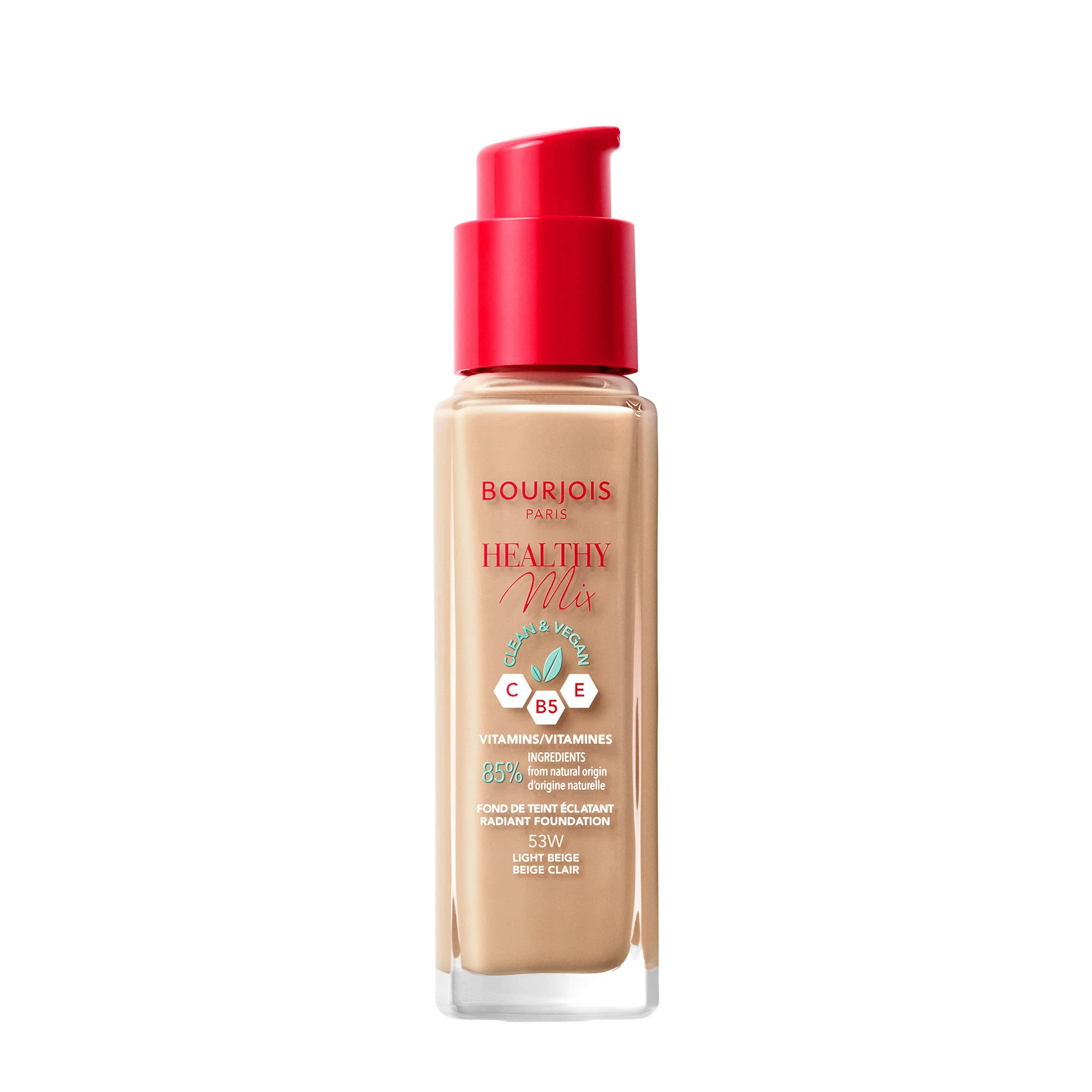 Bourjois - Healthy Mix Clean Foundation, Foundation, Shade 053, Light Beige 30ml