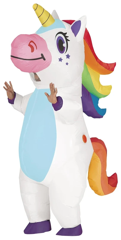 FIESTAS GUIRCA Adult Inflatable Rainbow Unicorn Costume