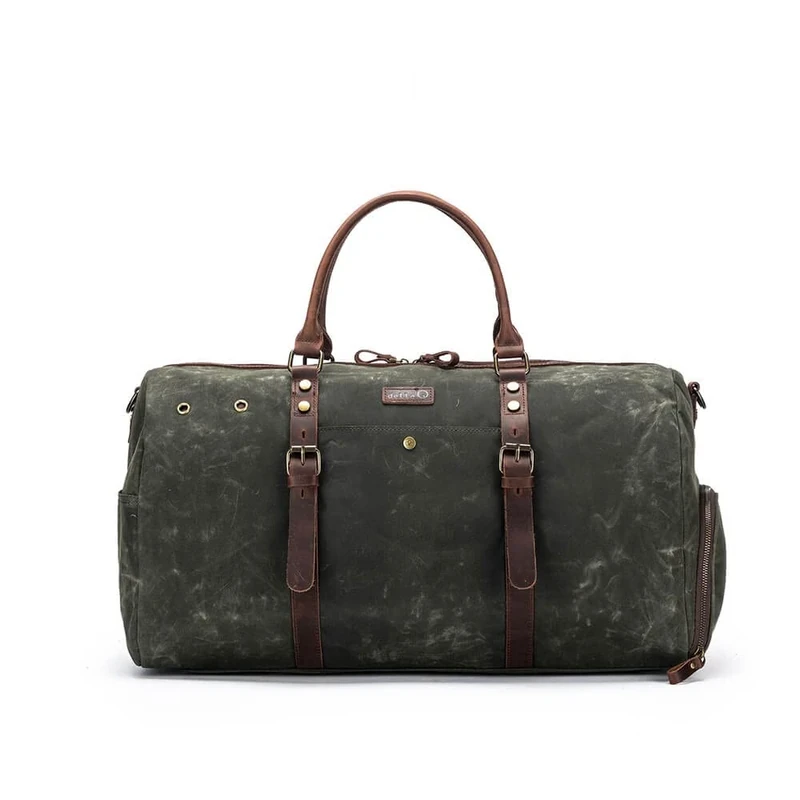 Della Q Canvas Weekender, Olive, One Size