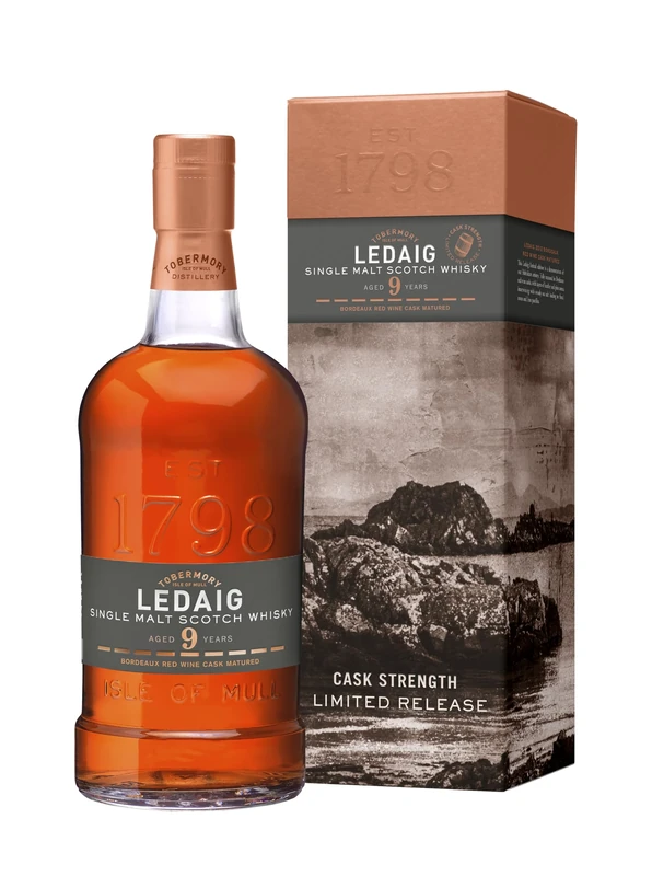 Ledaig 2012 9 Year Old Bordeaux Red Wine Cask Matured Highland Scotch Whisky, 70cl | 56.8% ABV | Smoke, cherry and ginger | Malty Artisanal Whisky | Hebridean peated Single Malt Whisky