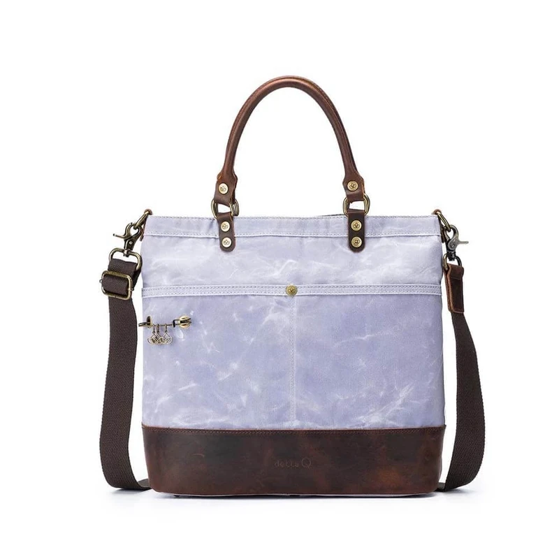 Della Q Canvas Tote, Grey, One Size