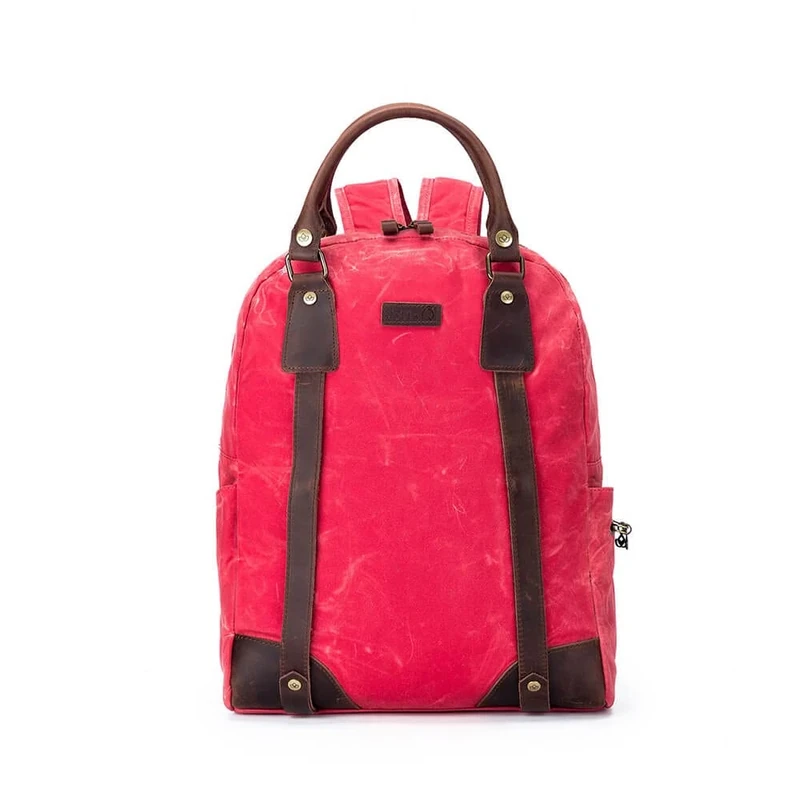 Della Q Canvas Backpack, Salmon, One Size