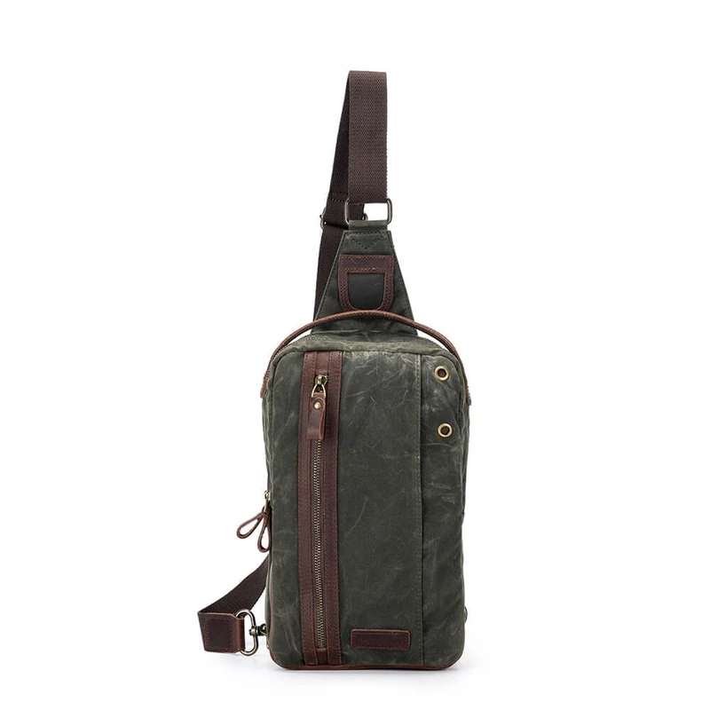 Della Q Mini Messenger Bag, Olive, One Size