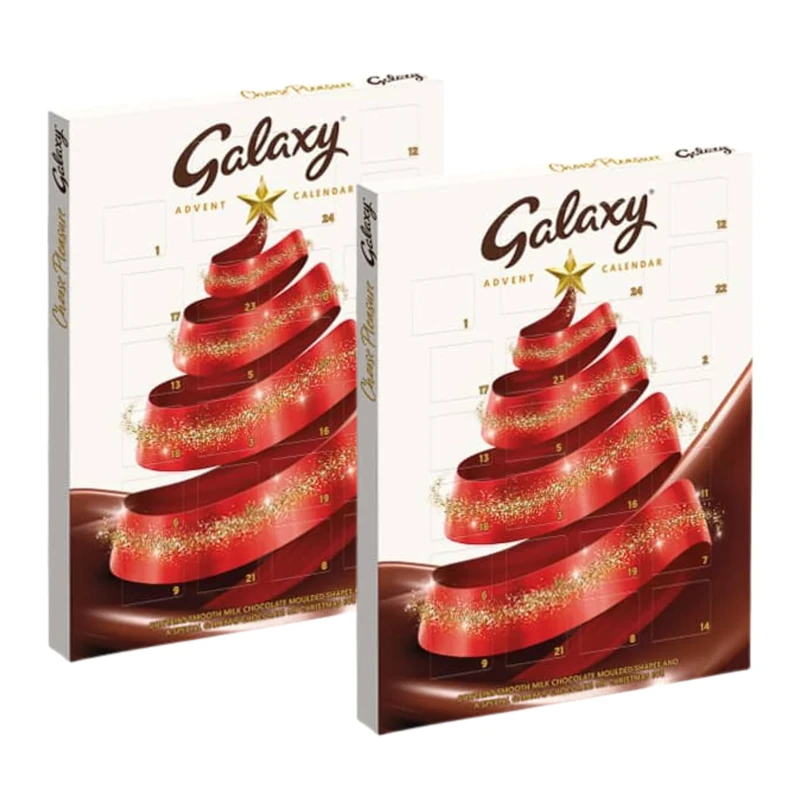 2 x Galaxy Chocolate Christmas Advent Calendars 2023 Kids | Christmas Gifts | Milk Chocolate Gift | Kids Advent Calendar | Advent Calendars For Women | 110g