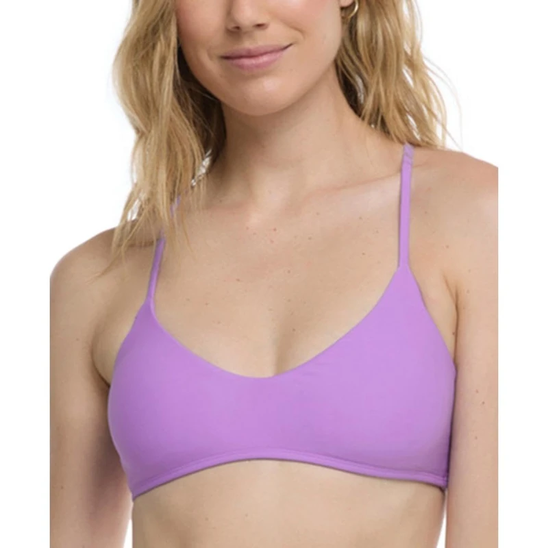 Body Glove Women's Smoothies Alani Solid Strappy Back Halter Bikini Top Swimsuit, Akebi, Large