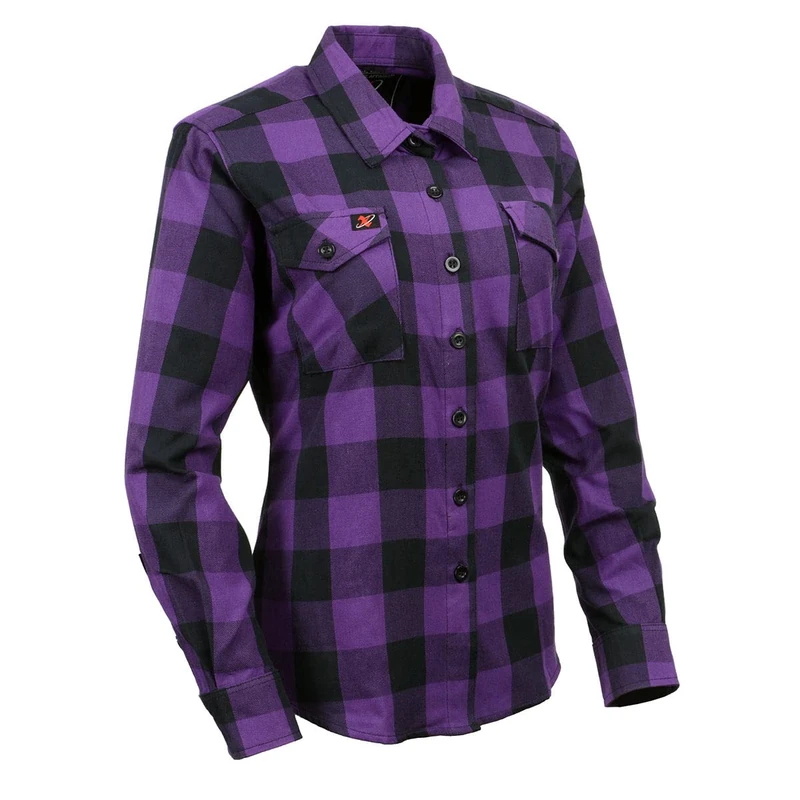 Milwaukee Leather Women's Mng21619 Black and Purple Long Sleeve Cotton Flannel Shirt-Medium Multi-Color, M - Image 1