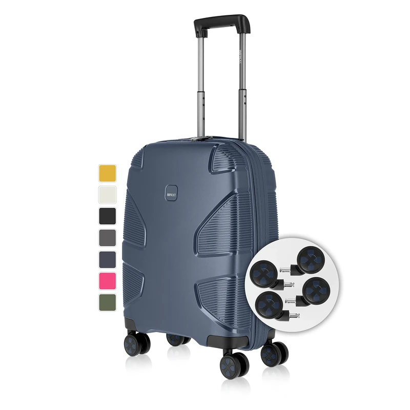 IMPACKT IP1 4-Wheel Hard case Made from Recycled Material, Sustainable Travel Suitcase with Interchangeable Click Wheels, Glacier Blue, 67 cm (Größe M), Casual