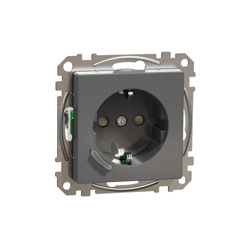 Schneider Electric Wiser Connected Schuko Socket 16A TPM Anthracite System M, Smart Socket, Compatible with Amazon Alexa and Google Home, Smart Home Wifi Socket