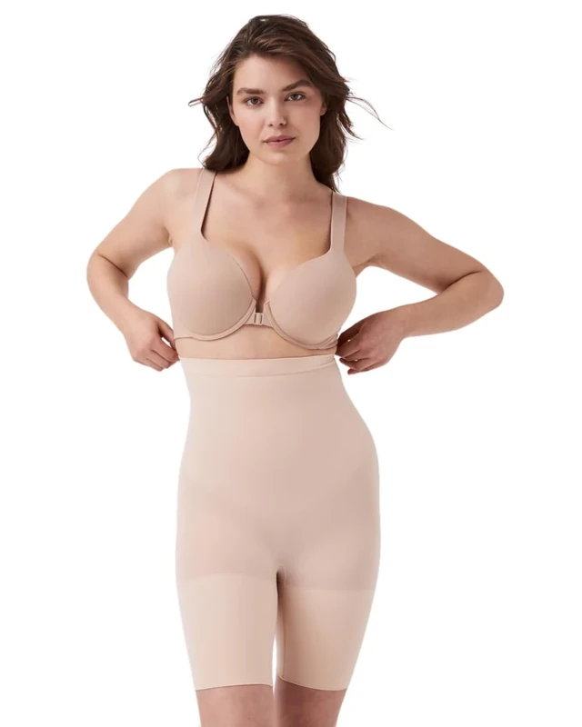 Spanx SPANXsculpt Power Series High-Waisted Mid-Thigh Short - Lightweight, All-Day Comfort - Core Control Shapewear Soft Nude