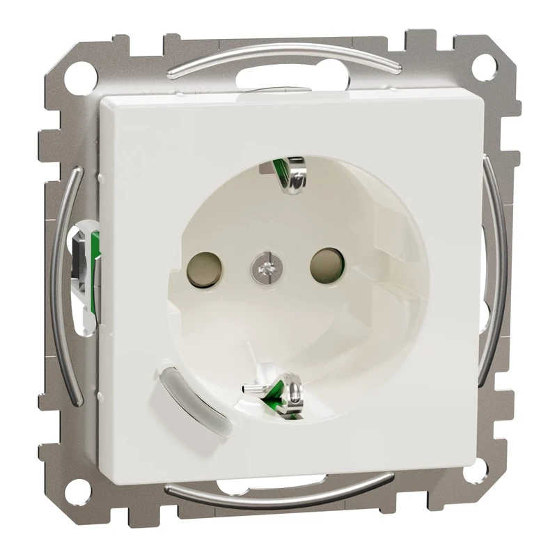 Schneider Electric - Wiser Connected Schuko Socket 16A TPB Polar White System M, Smart Socket, Compatible with Amazon Alexa and Google Home, Smart Home WiFi Socket, MEG2380-0319