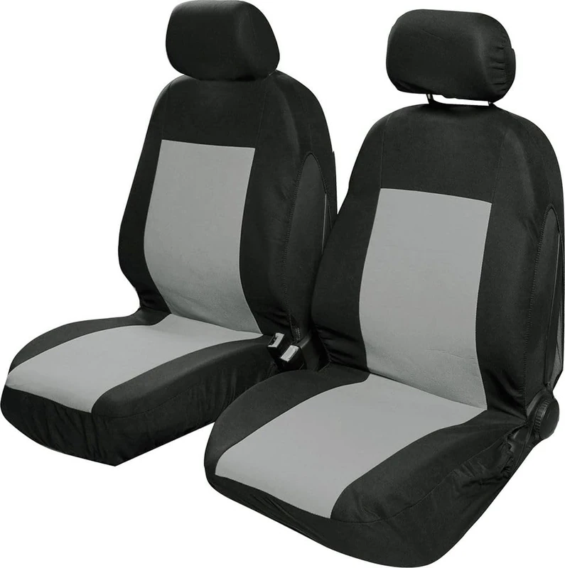 Pair of universal front seat covers Saturn car seats black/grey protection