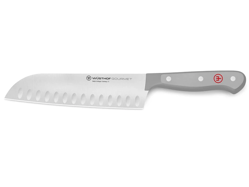 WÜSTHOF Gourmet 7" Hollow Edge Santoku Knife, grey