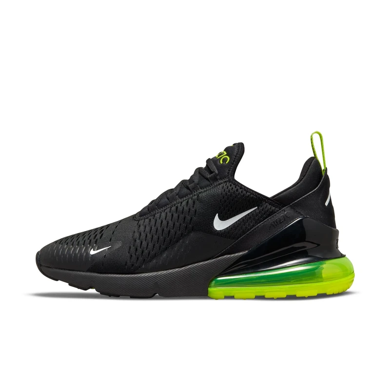 Nike Men's Air Max 270 Sneaker, Black/White-Volt-Reflect Silver, 6 UK
