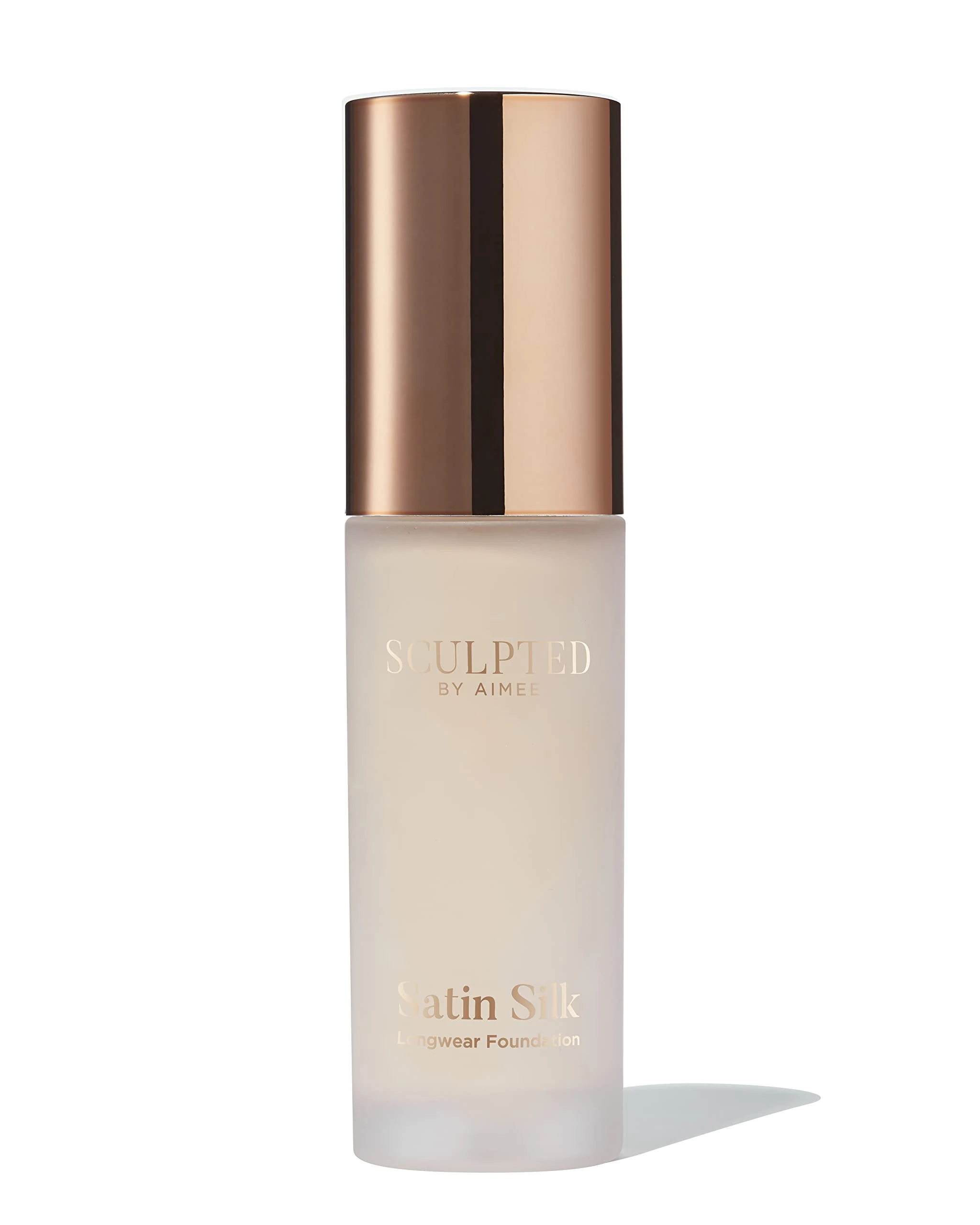 Satin Silk Longwear Foundation from Sculpted by Aimee (Porcelain 1.0) - Lightweight, Hydrating & Buildable High Coverage, Sweat-Resistant Foundation