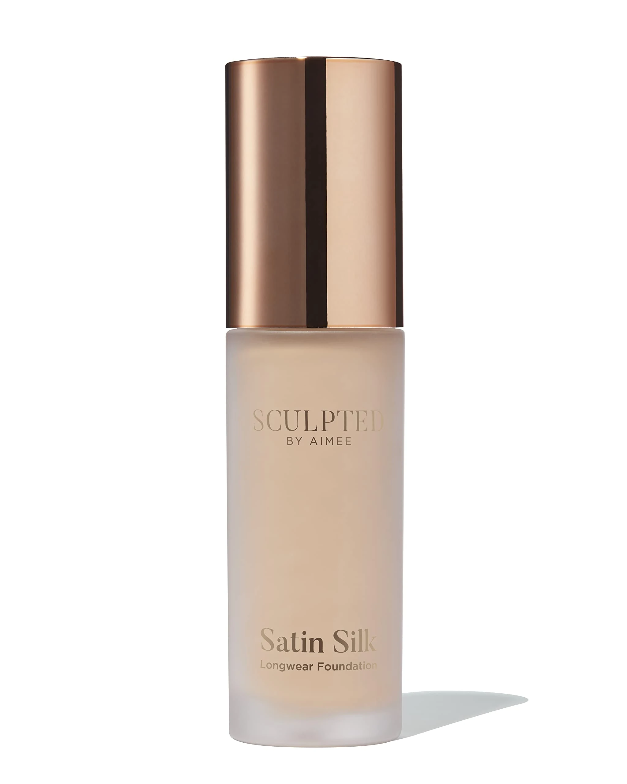 Satin Silk Longwear Foundation from Sculpted by Aimee (Light 3.0) - Lightweight, Hydrating & Buildable High Coverage, Sweat-Resistant Foundation