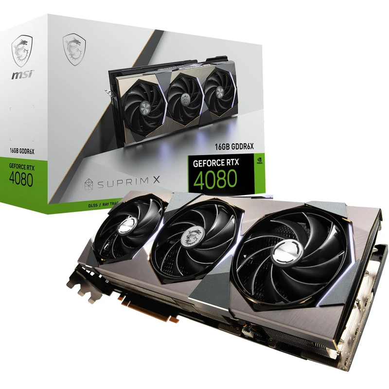 MSI GeForce RTX 4080 16GB SUPRIM X Gaming Graphics Card - 16GB GDDR6X, 2640 MHz, PCI Express Gen 4, 256-bit, 3x DP v 1.4a, HDMI 2.1a (Supports 4K & 8K HDR)