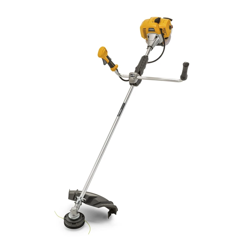 STIGA BC 535 B petrol brushcutter – 32.6 cc 2-stroke engine, 43 cm cutting width, bike handlebar, 3T blade & Tap&Go head