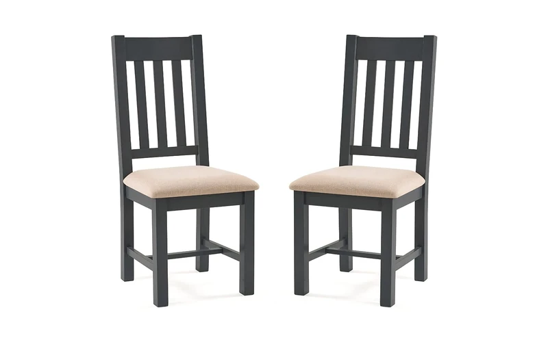 Julian Bowen Set of 2 Bordeaux Dining Chairs, Dark Grey