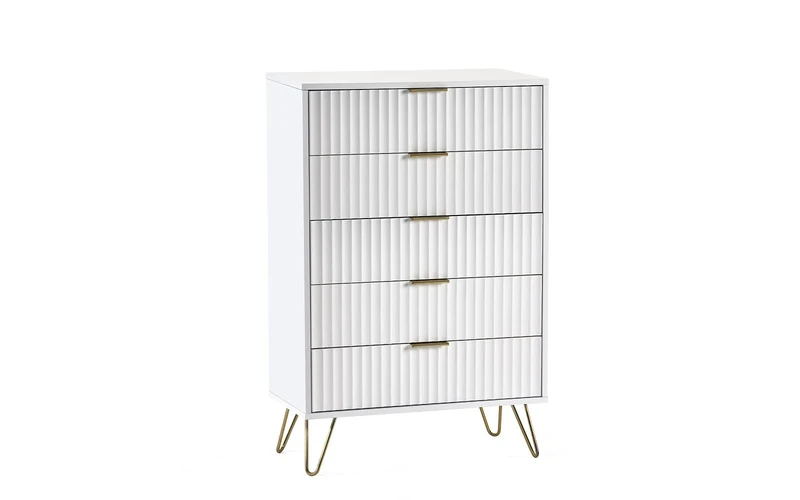 Julian Bowen Murano 5 Drawer Chest - White Chests