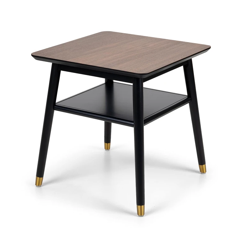 Julian Bowen Findlay Lamp Table with Shelf, Walnut & Black - Image 1