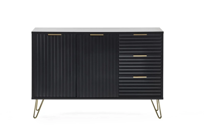 Julian Bowen Murano Large Sideboard-Matt Black, Wood, One Size
