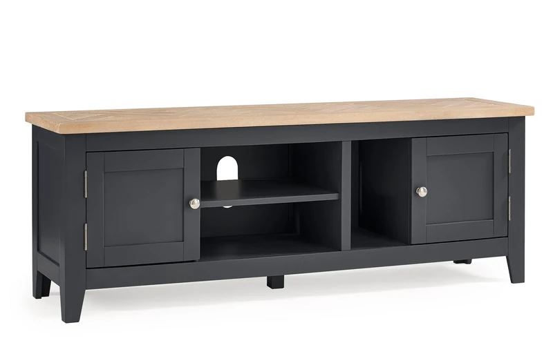 Julian Bowen Bordeaux Tv Unit, Dark Grey & Oak, One Size