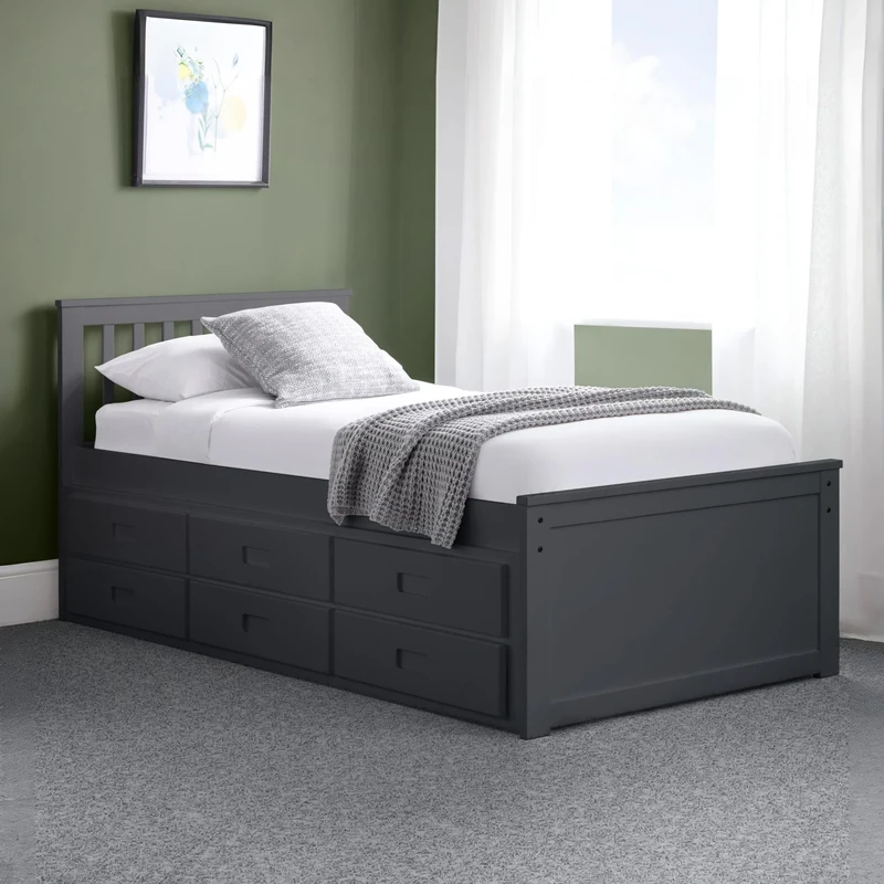 Julian Bowen Maisie Bed With Underbed And Drawers - Anthracite Daybeds
