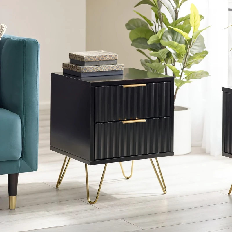 Julian Bowen Murano Lamp Table - Black Tables