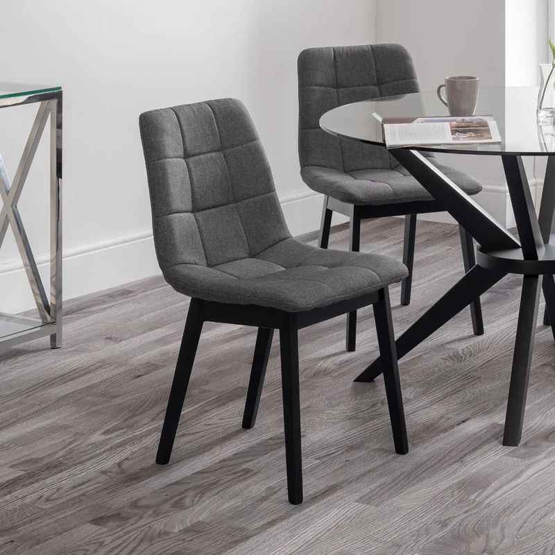 Julian Bowen Set of 4 Hayden Panelled Dining Chairs, Grey