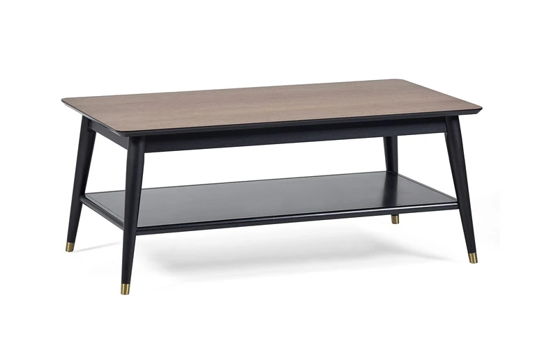 Julian Bowen Findlay Coffee Table With Shelf - Walnut & Black Tables