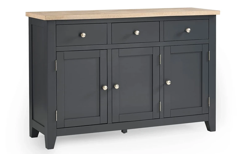 Julian Bowen Bordeaux Sideboard Dark Grey, Black, One Size