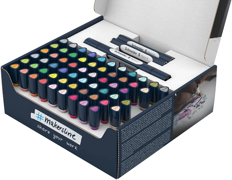 Schneider Twinmarker Paint-It 040 brush and round complete set 72 pcs