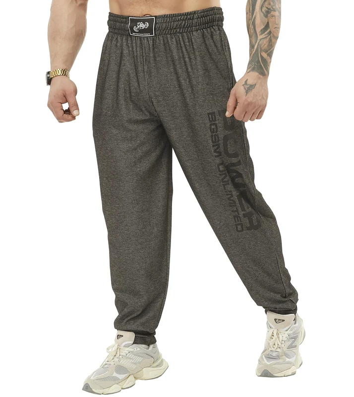 BIG SAM SPORTSWEAR COMPANY Men's Baggy Sweatpants with Pockets, Oldschool Loose Fit Gym Pants, Anthracite, Large
