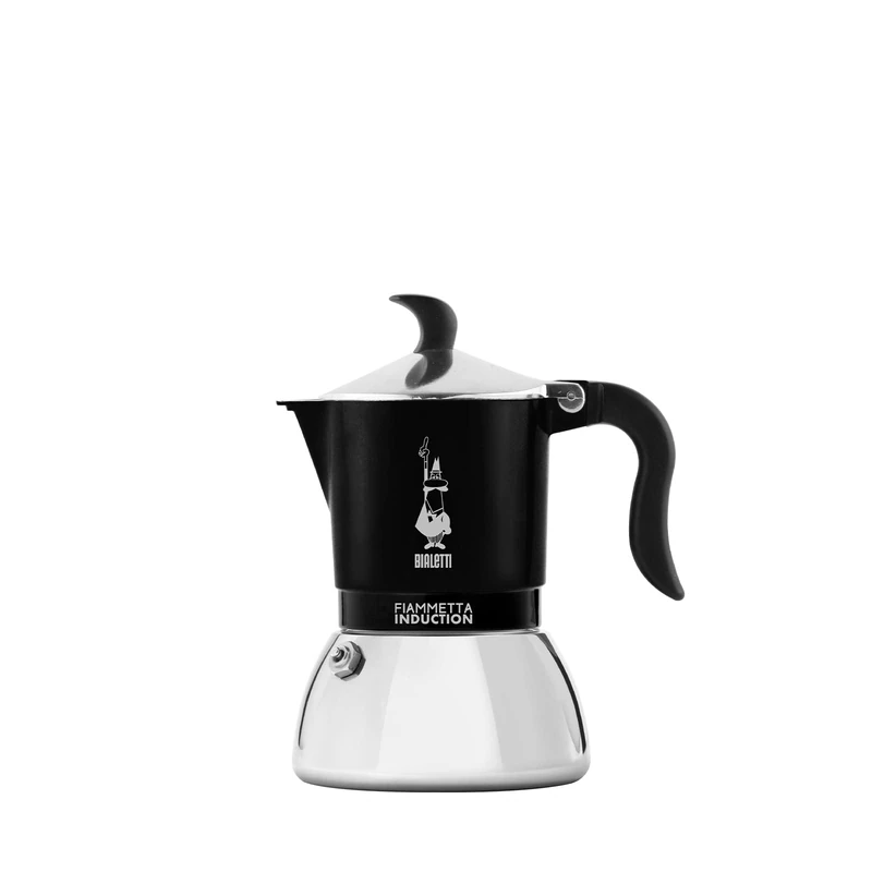 Bialetti Fiammetta Induction Coffee Maker, 2 Cups (100 ml), Suitable for All Cookers, Elegant Design, Black - Image 1