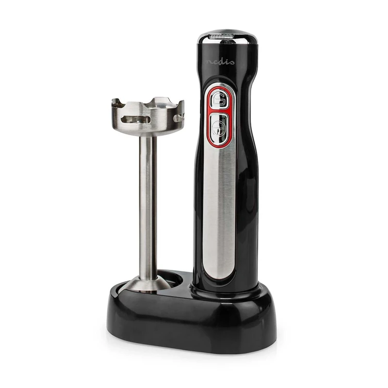 Nedis 100W Hand Blender, Cordless Handheld Stick Immersion Mixer with Stainless Steel Blades, Ideal for Smoothies Shakes Baby Food Soup Purees & Sauces