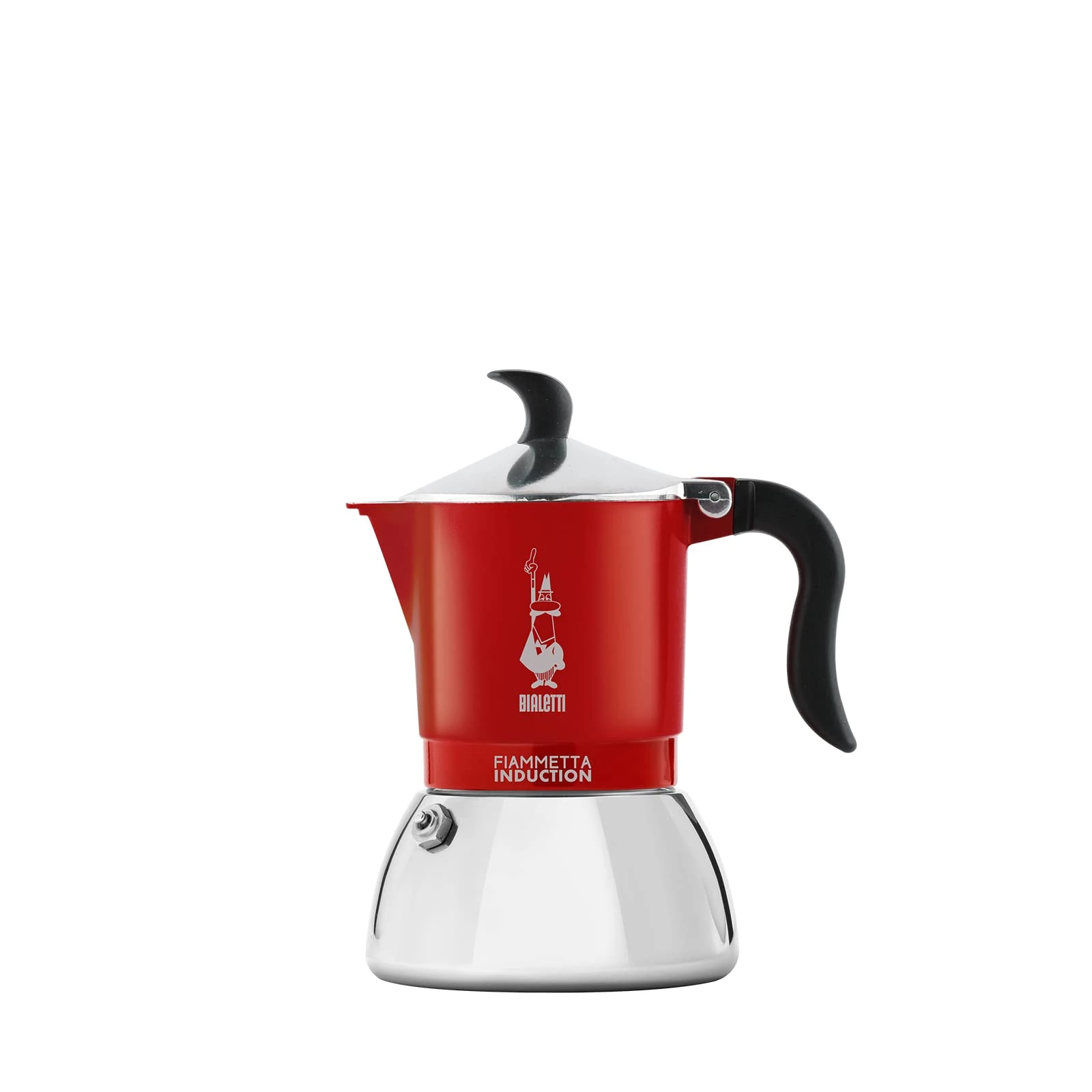 Bialetti Fiammetta Induction Coffee Maker, 2 Cups (100 ML), Suitable for All Cookers, Elegant Design, Red