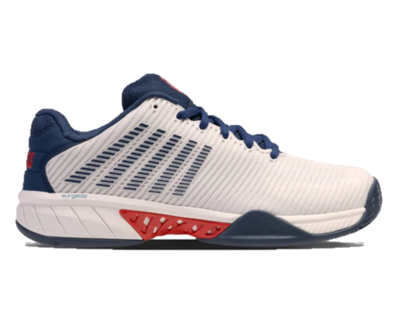 K-Swiss Performance Hypercourt Express 2, Tennis Shoe, Blanc de Blanc/Blue Opal/Lollipop,