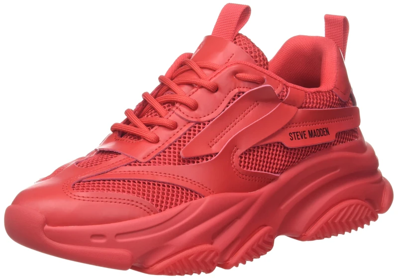 Steve Madden Women's Possession Sneaker, Red, 5 UK