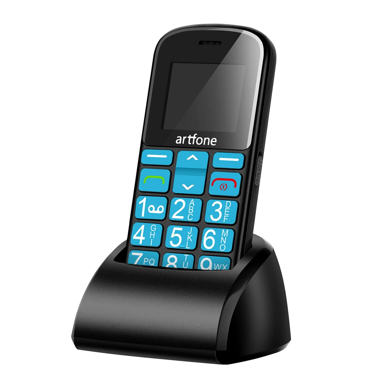 Artfone Big Button Mobile Phone for Elderly - Easy to Use SIM Free Unlocked With SOS Emergency Button, 1400mAh Big Battery - Blue