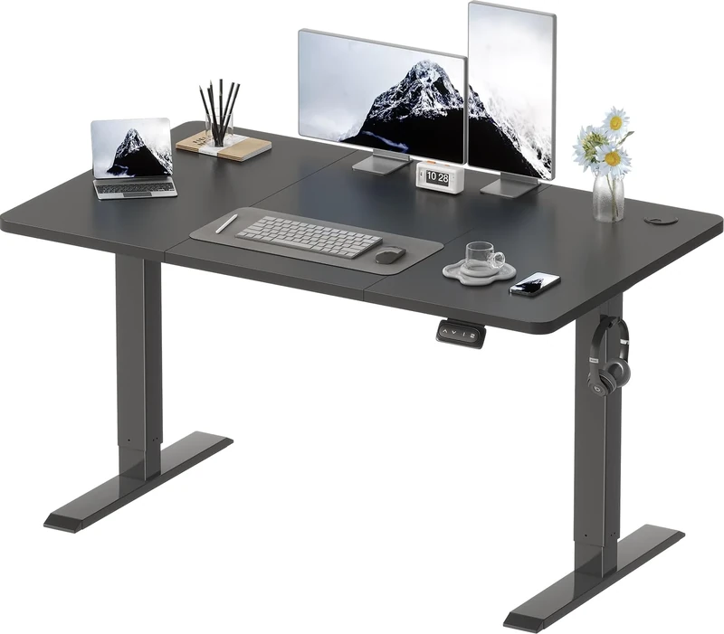Devoko Electric Standing Desk 120x60cm - 71-119cm Height, Black
